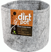 Dirt Pot Flexible Portable Planter, Grey, 2 Gallon, no handles