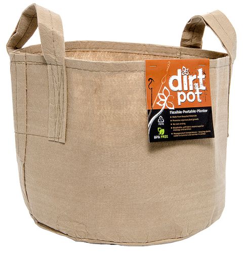 Dirt Pot Flexible Portable Planter, Tan, 10 Gallon, with handles