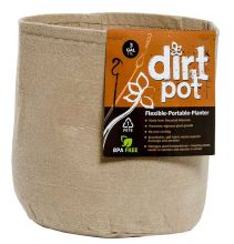 Dirt Pot Flexible Portable Planter, Tan, 3 Gallon, no handles